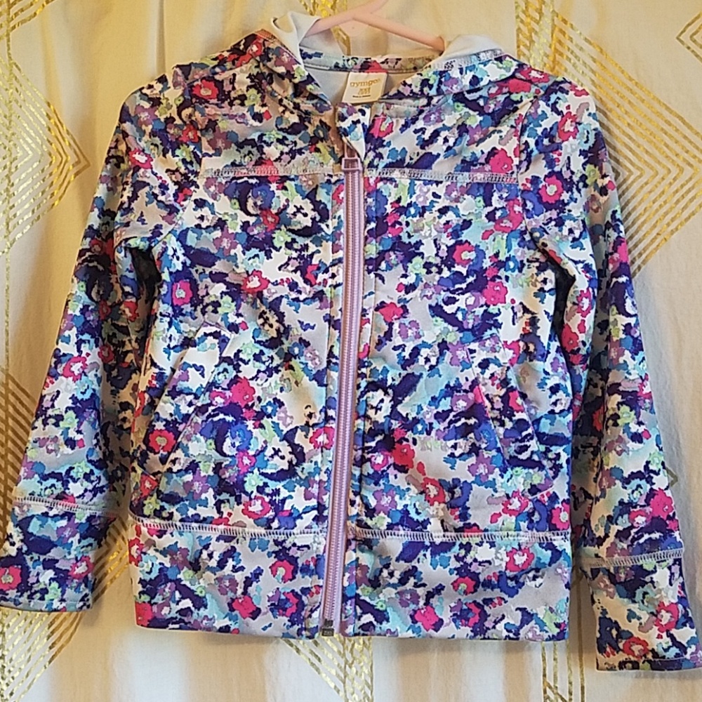 Stretchy floral zip up